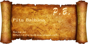 Pits Balbina névjegykártya